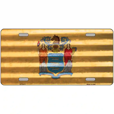 New Jersey Corrugated Flag Novelty License Plate 24" x 12" (LLP)