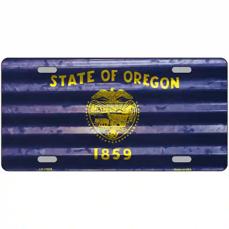 Oregon Corrugated Flag Novelty License Plate 24" x 12" (LLP)