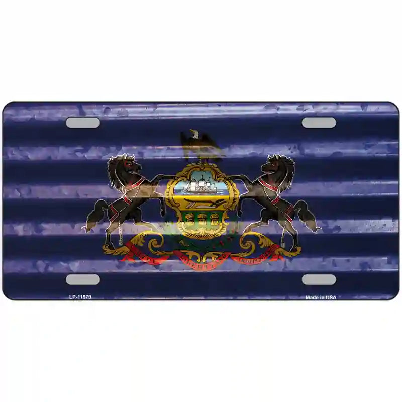 Pennsylvania Corrugated Flag Novelty License Plate 24" x 12" (LLP)