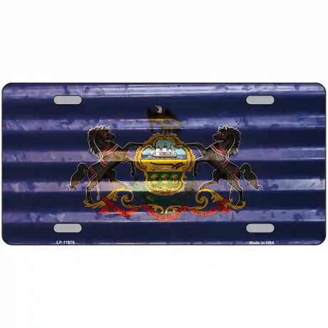 Pennsylvania Corrugated Flag Novelty License Plate 24" x 12" (LLP)