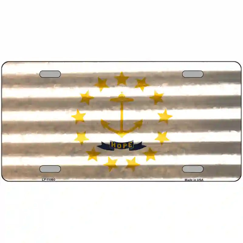 Rhode Island Corrugated Flag Novelty License Plate 24" x 12" (LLP)