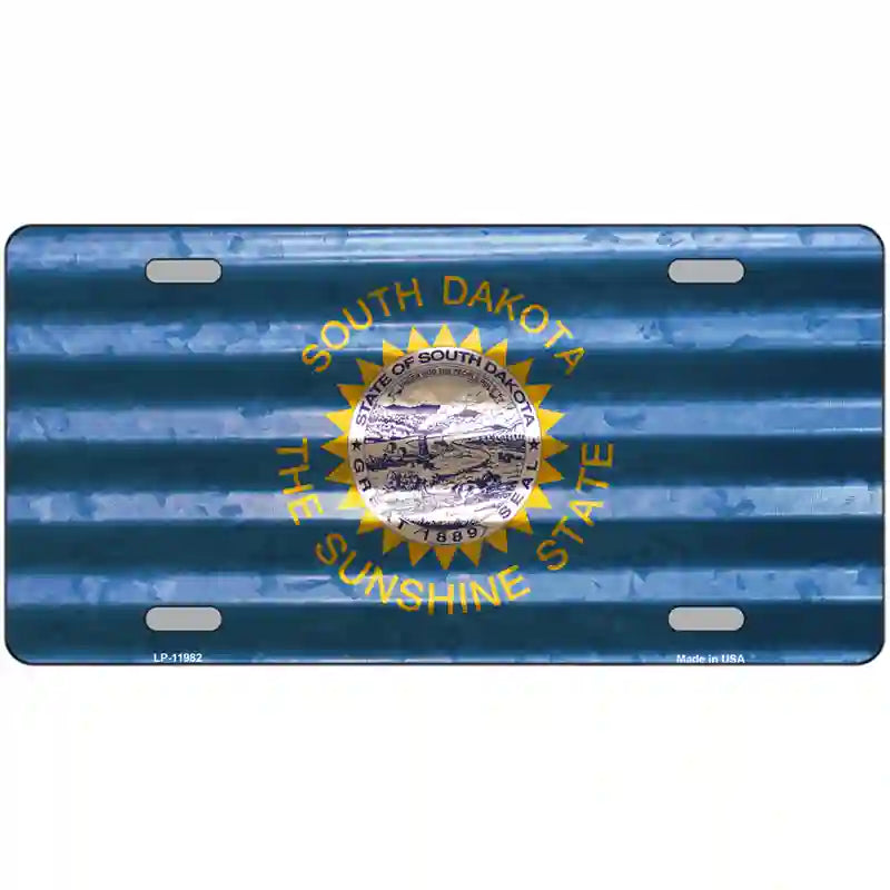 South Dakota Corrugated Flag Novelty License Plate 24" x 12" (LLP)