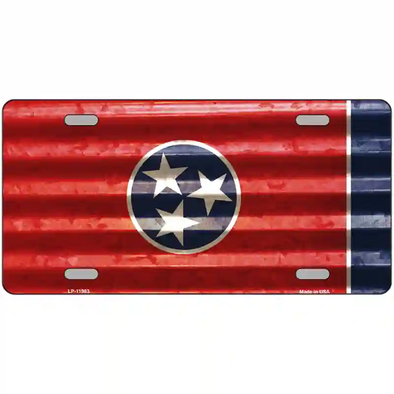 Tennessee Corrugated Flag Novelty License Plate 24" x 12" (LLP)