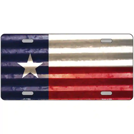 Texas Corrugated Flag Novelty License Plate 24" x 12" (LLP)