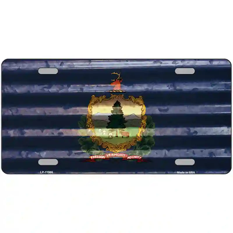 Vermont Corrugated Flag Novelty License Plate 24" x 12" (LLP)