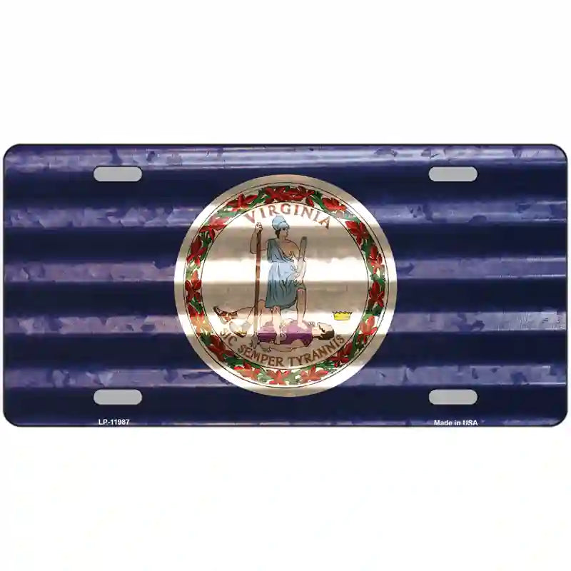 Virginia Corrugated Flag Novelty License Plate 24" x 12" (LLP)