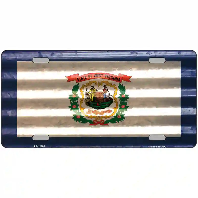 West Virginia Corrugated Flag Novelty License Plate 24" x 12" (LLP)