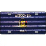 Wisconsin Corrugated Flag Novelty License Plate 24" x 12" (LLP)