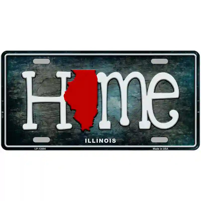 Illinois Home State Outline Novelty License Plate 24" x 12" (LLP)