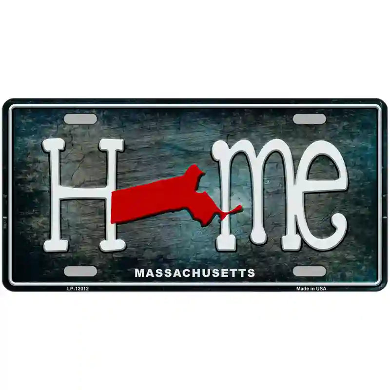 Massachusetts Home State Outline Novelty License Plate 24" x 12" (LLP)