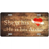 His Heart Her Armor Novelty Metal License Plate 24" x 12" (LLP)