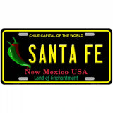 Santa Fe Black New Mexico Novelty Metal License Plate 24" x 12" (LLP)