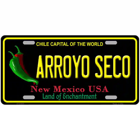 Arroyo Seco Black New Mexico Novelty Metal License Plate 24" x 12" (LLP)