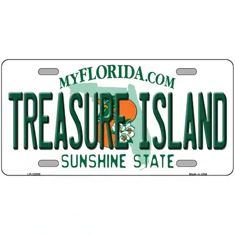 Florida Tresure Island Novelty Metal License Plate 24" x 12" (LLP)