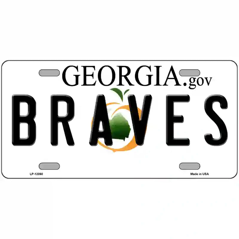 Georgia Braves Novelty Metal License Plate 24" x 12" (LLP)