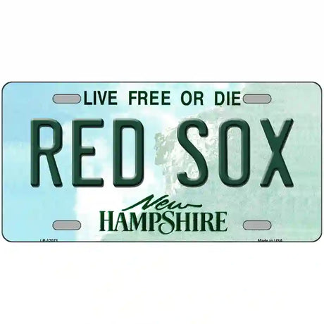 Red Sox New Hampshire State Novelty Metal License Plate 24" x 12" (LLP)