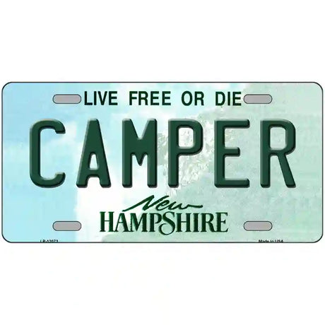 Camper New Hampshire State Novelty Metal License Plate 24" x 12" (LLP)