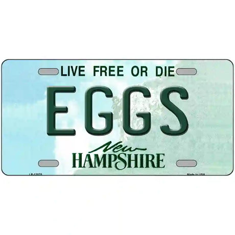 Eggs New Hampshire State Novelty Metal License Plate 24" x 12" (LLP)