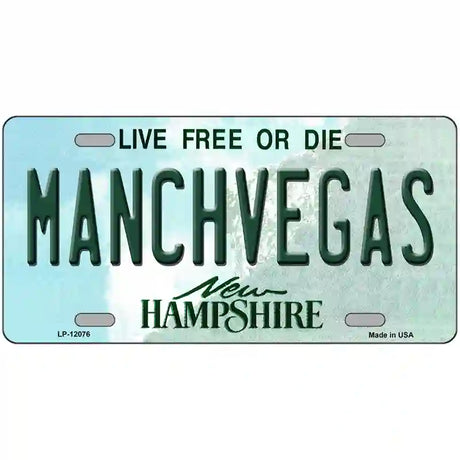 Manchvegas New Hampshire State Novelty Metal License Plate 24" x 12" (LLP)