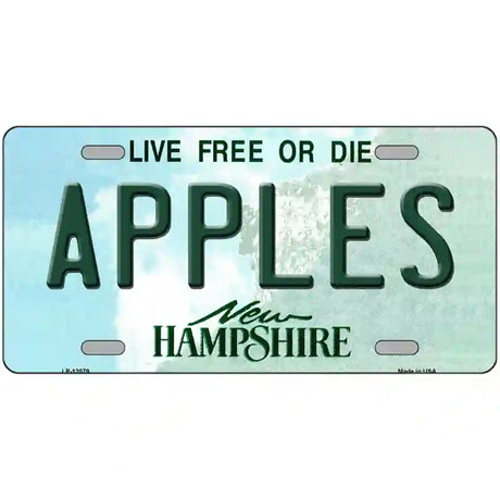 Apples New Hampshire State Novelty Metal License Plate 24" x 12" (LLP)