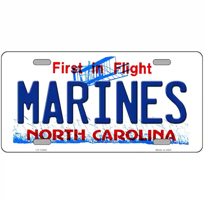 Marines North Carolina State Novelty Metal License Plate 24" x 12" (LLP)