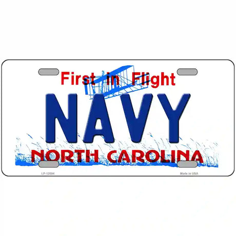 Navy North Carolina State Novelty Metal License Plate 24" x 12" (LLP)