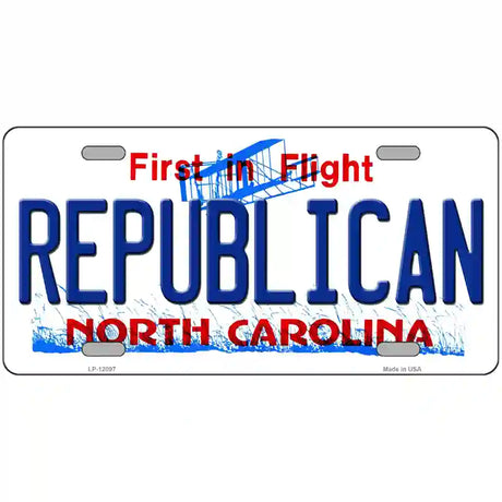 Republican North Carolina State Novelty Metal License Plate 24" x 12" (LLP)