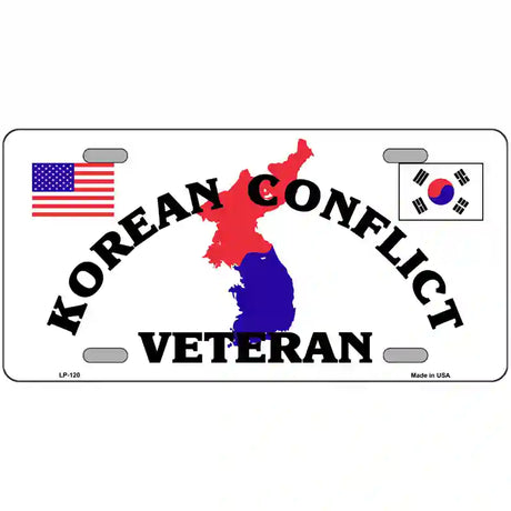 Korean Conflict Veteran Metal Novelty License Plate 24" x 12" (LLP)