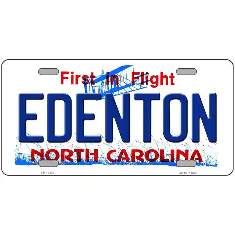 Edenton North Carolina State Novelty Metal License Plate 24" x 12" (LLP)