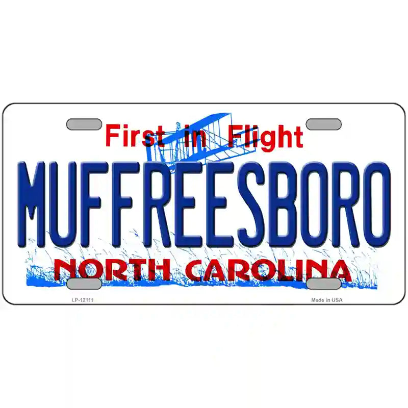 Muffreesboro North Carolina State Novelty Metal License Plate 24" x 12" (LLP)