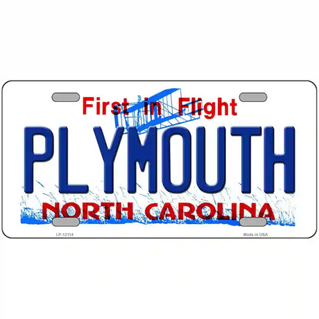 Plymouth North Carolina State Novelty Metal License Plate 24" x 12" (LLP)