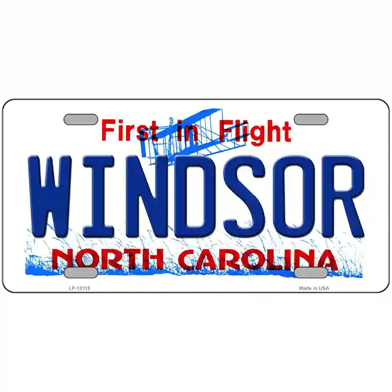 Windsor North Carolina State Novelty Metal License Plate 24" x 12" (LLP)