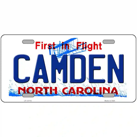 Camden North Carolina State Novelty Metal License Plate 24" x 12" (LLP)