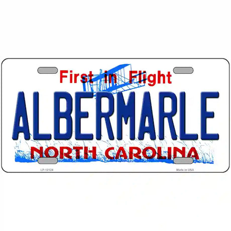 Albermarle North Carolina State Novelty Metal License Plate 24" x 12" (LLP)