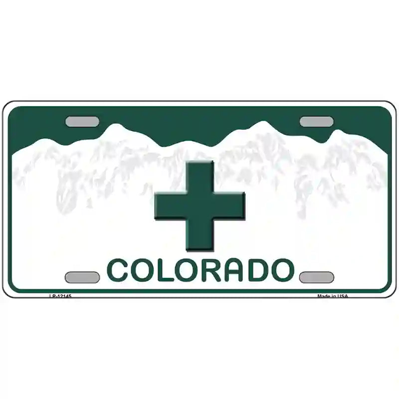 Marajuana Cross Colorado Novelty Metal License Plate 24" x 12" (LLP)