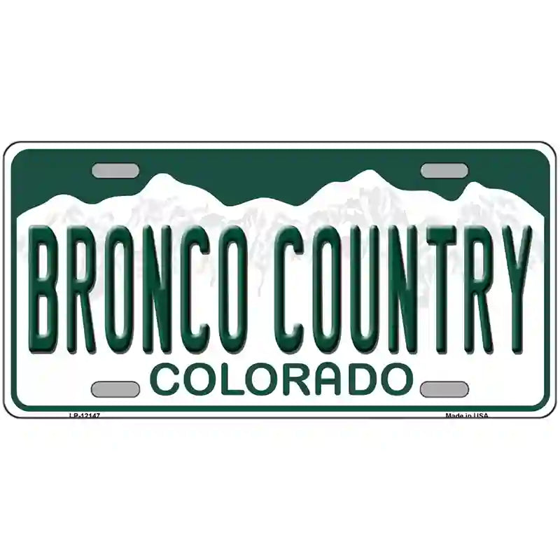 Bronco Country Colorado Novelty Metal License Plate 24" x 12" (LLP)