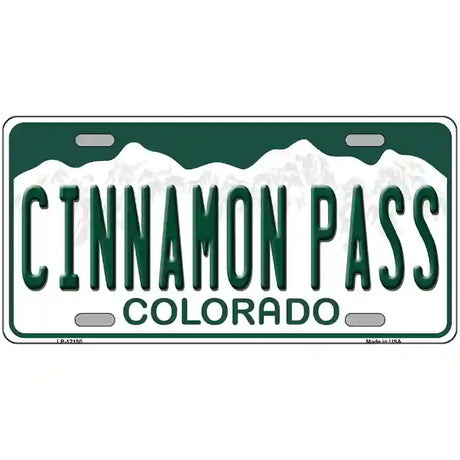 Cinnamon Pass Colorado Novelty Metal License Plate 24" x 12" (LLP)