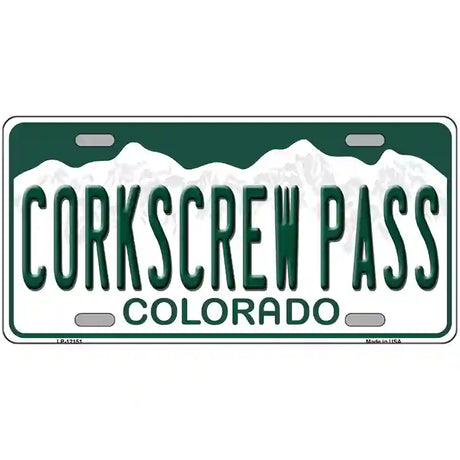 Corkscrew Pass Colorado Novelty Metal License Plate 24" x 12" (LLP)