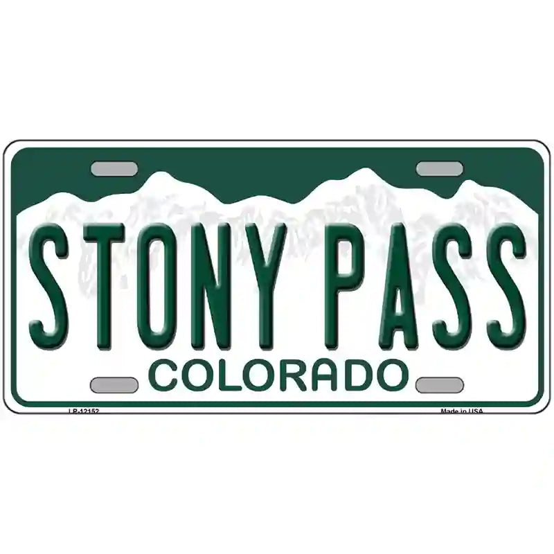 Stony Pass Colorado Novelty Metal License Plate 24" x 12" (LLP)