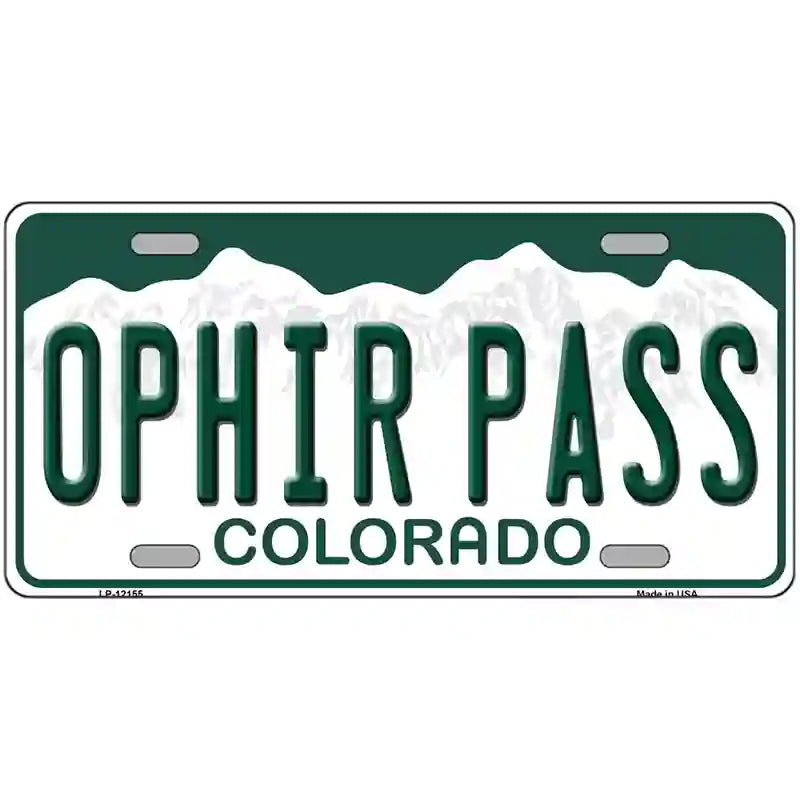 Ophir Pass Colorado Novelty Metal License Plate 24" x 12" (LLP)