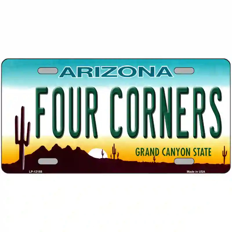 Four Corners Arizona Novelty Metal License Plate 24" x 12" (LLP)