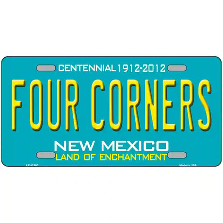 Four Corners Teal New Mexico Novelty Metal License Plate 24" x 12" (LLP)