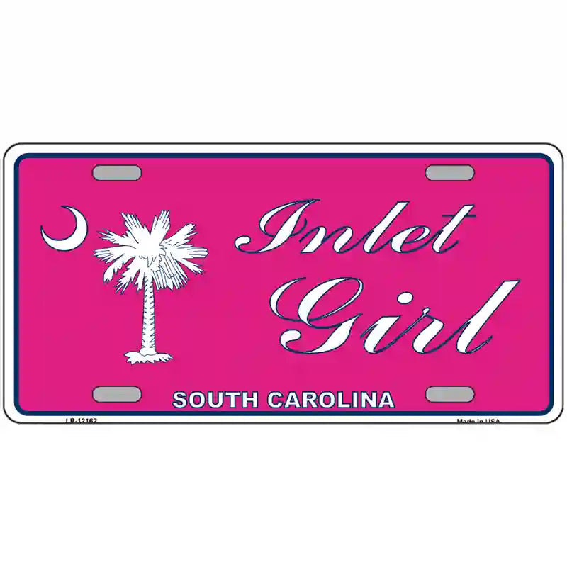 Inlet Girl SC Pink Novelty Metal License Plate 24" x 12" (LLP)