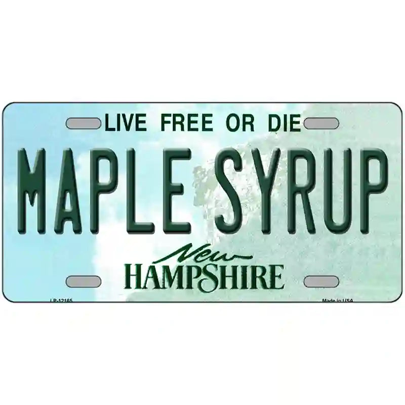 Maple Syrup New Hampshire Novelty Metal License Plate 24" x 12" (LLP)