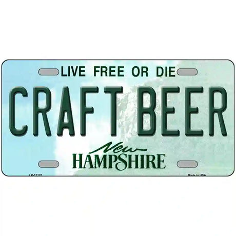 Craft Beer New Hampshire Novelty Metal License Plate 24" x 12" (LLP)