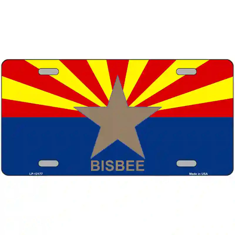 Bisbee Arizona Flag Novelty Metal License Plate 24" x 12" (LLP)