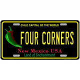 Four Corners New Mexico Black Novelty Metal License Plate 24" x 12" (LLP)