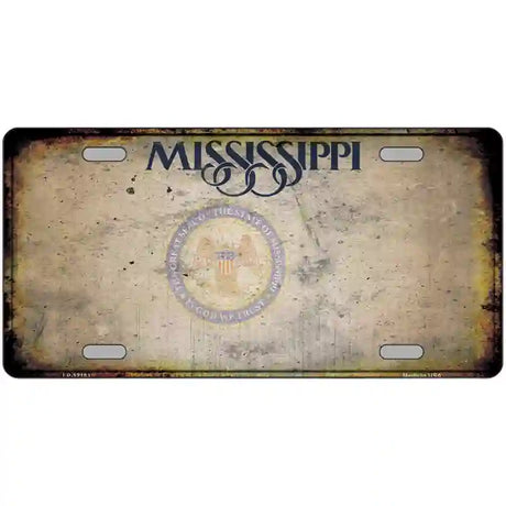 Mississippi Great Seal Rusty Blank Novelty Metal License Plate 24" x 12" (LLP)