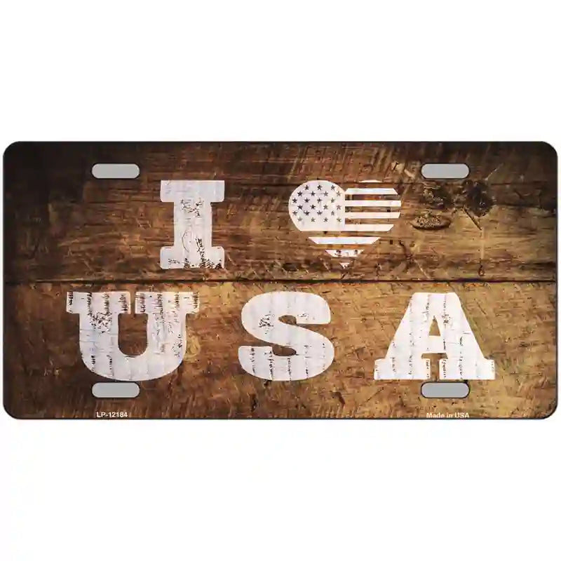 I Love USA Novelty Metal License Plate 24" x 12" (LLP)