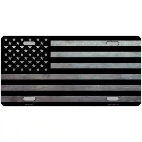 American Flag Black and Gray Novelty Metal License Plate 24" x 12" (LLP)